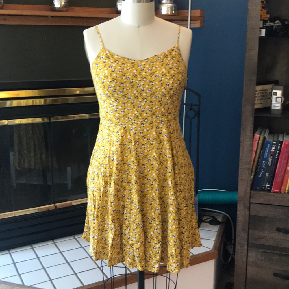 Old Navy Yellow Floral Cami Sundress Large
